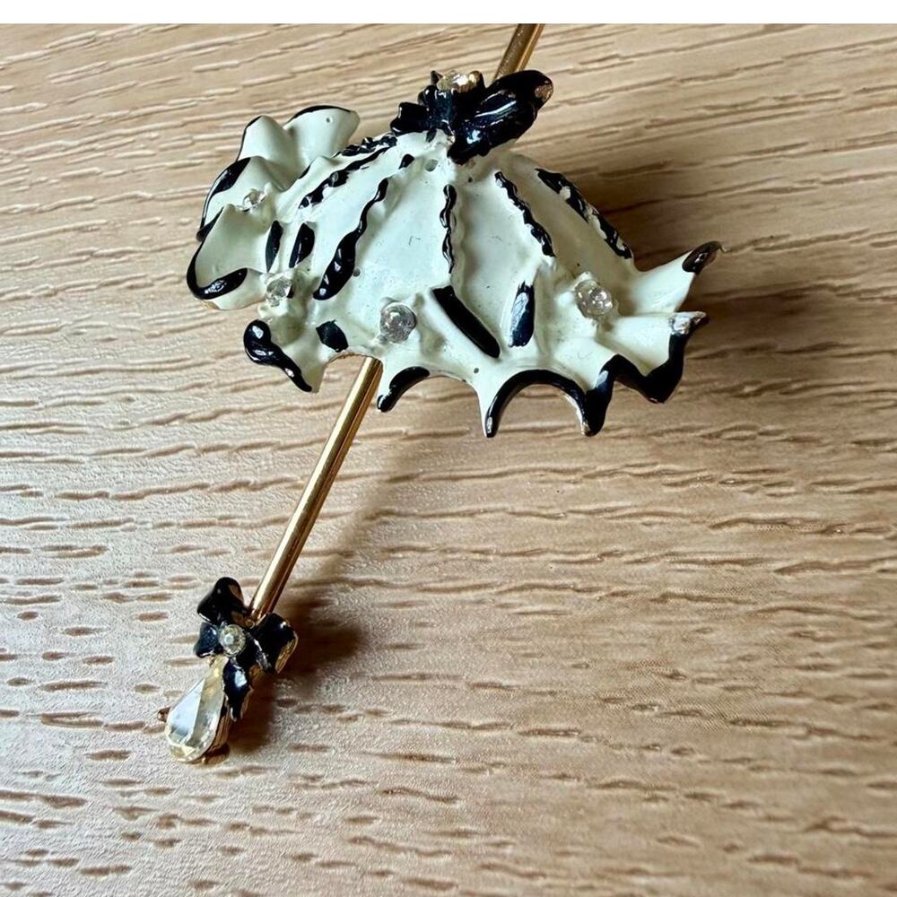 Vintage 1960s BSK My Fair Lady Parasol Brooch